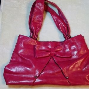Pink Purse Handbag with Big Bow Metal Accents 👛